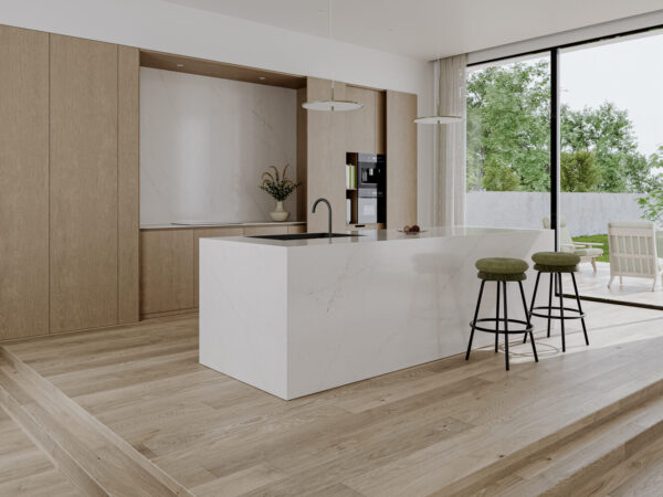 Technistone Kvarts Benkeplate Mistral White 20mm - Bilde 4