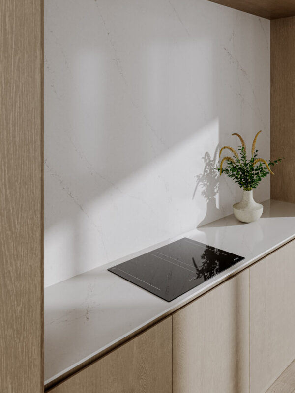 Technistone Kvarts Benkeplate Mistral White 20mm
