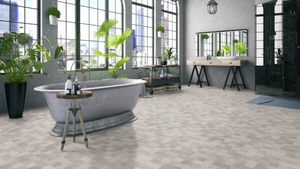 Aquarelle våtromsgulv - Concrete Grid LIGHT GREY - Bilde 2
