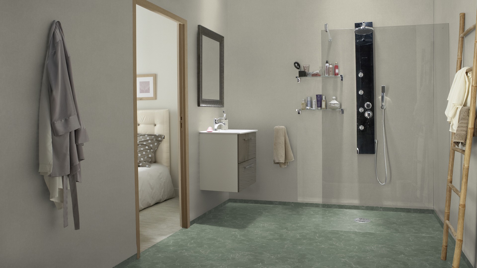 Tarkett Aquarelle Våtromsbelegg Royal Marble 2 Soft Green - Bilde 2