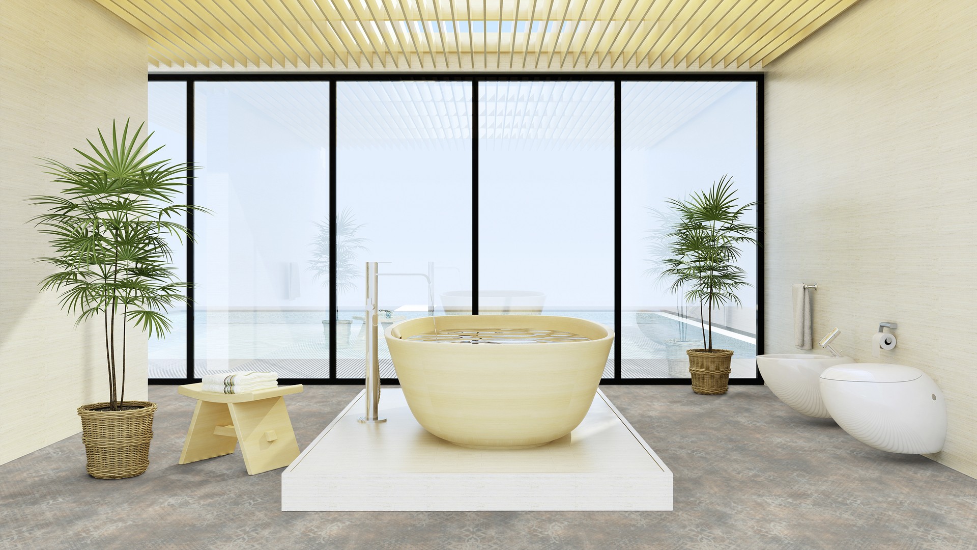 Tarkett Aquarelle Våtromsbelegg Carcassonne Concrete Blue - Bilde 2