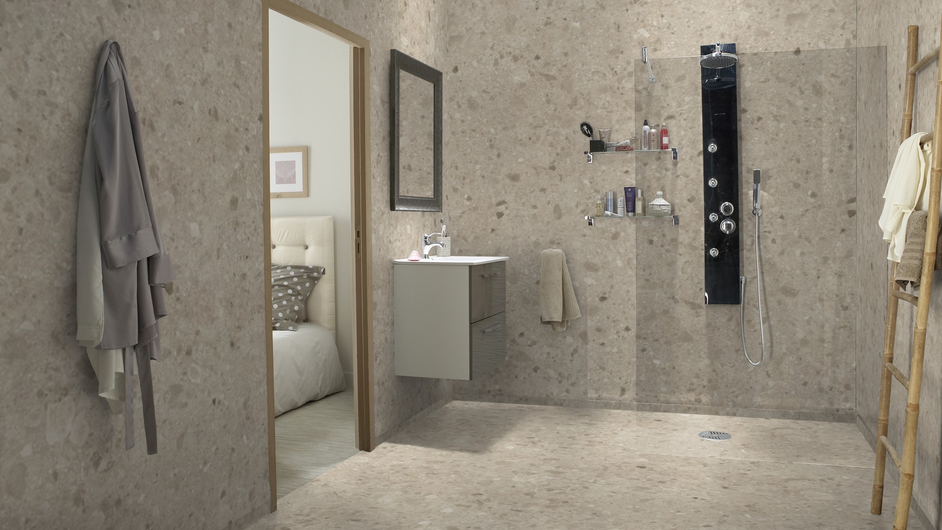 Tarkett Aquarelle Våtromsbelegg Brecciastone Fawn - Bilde 2