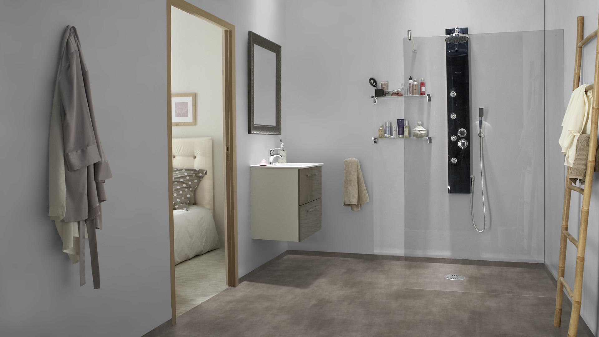 Tarkett Aquarelle Våtromsbelegg Raw Concrete Dark Grey - Bilde 3