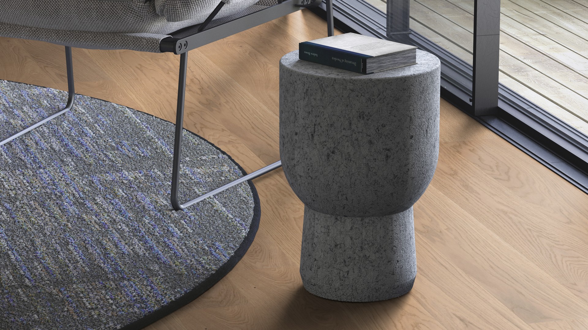 Tarkett Shade Eik Misty Grey Plank XT detaljbilde stue