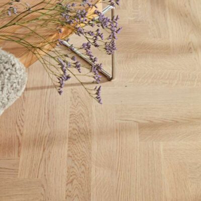 Boen fiskebensparkett Prestige Eik hvit nature små staver