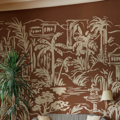 Fototapet med palmer i rustfarger – Rebel Walls Palm Oasis