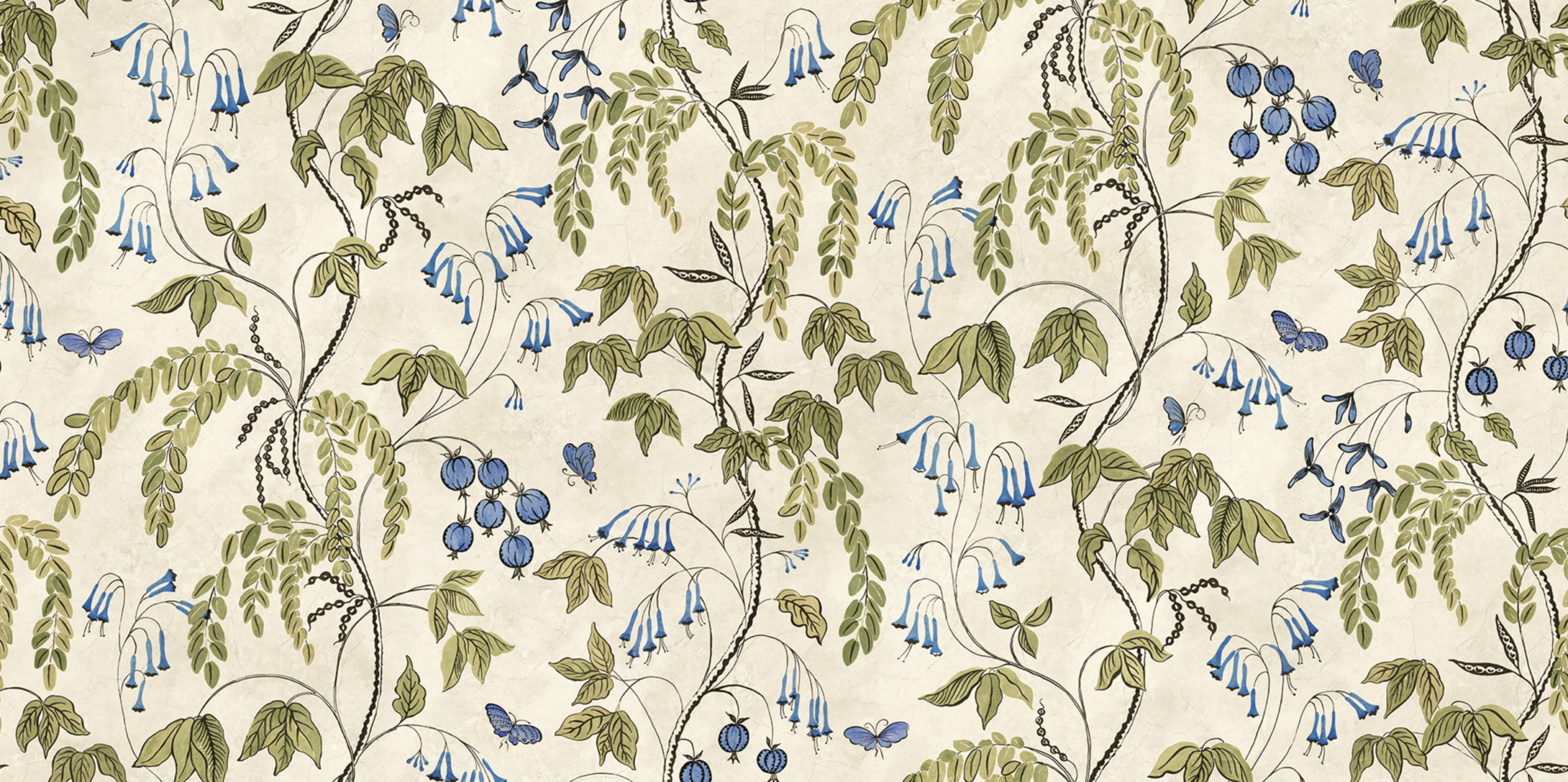 Sandberg Ottilia, Olive Green produktbilde tapet mural tapet blomster