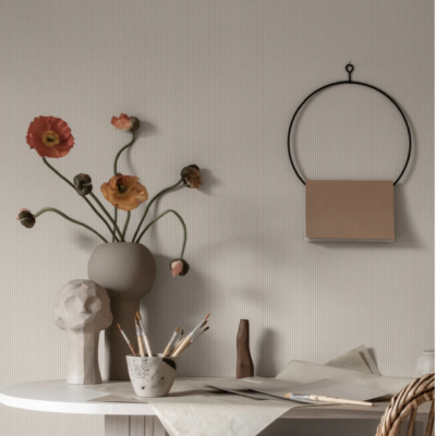 Stripet beige tapet – Sandberg Rand Sandstone
