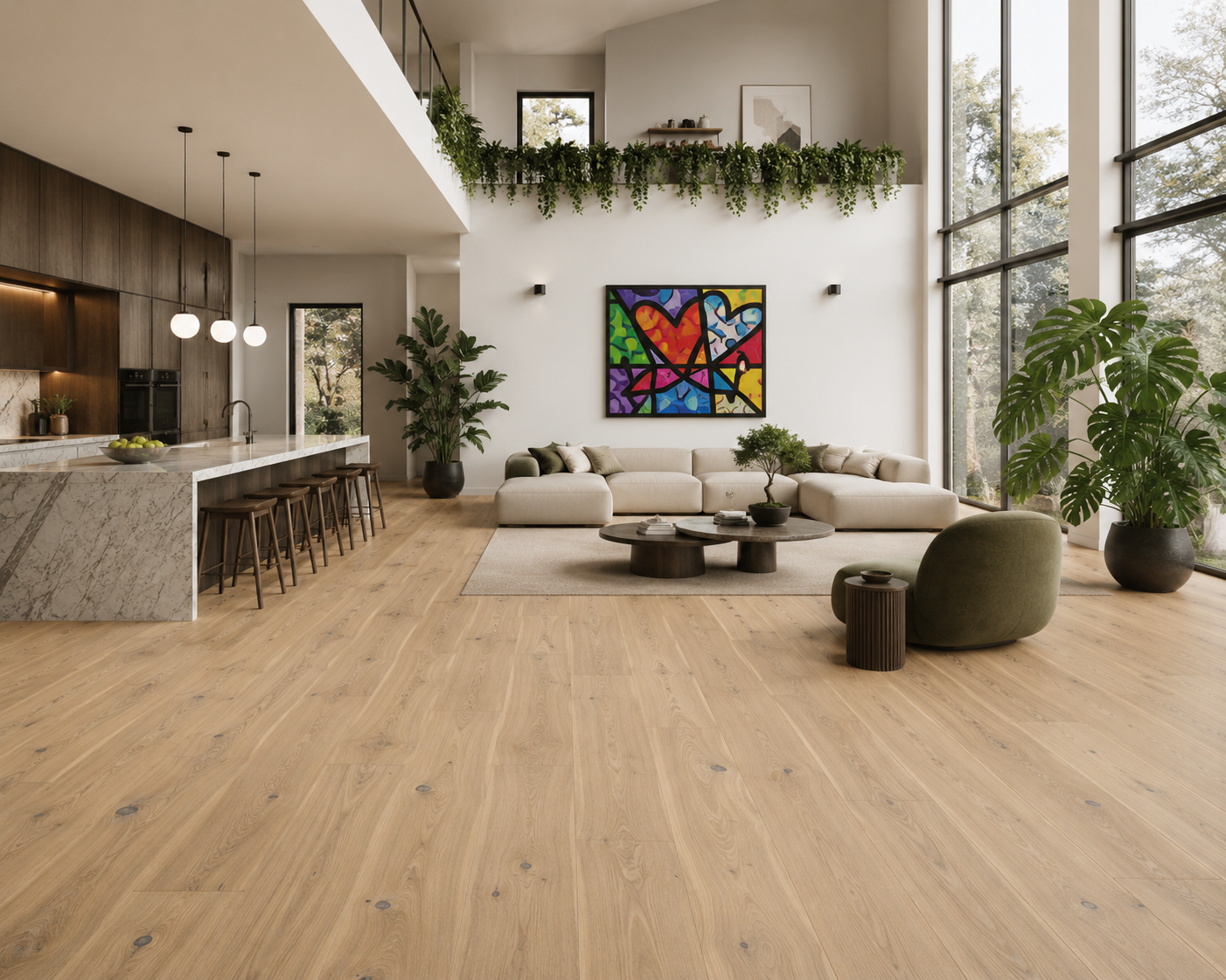 Boen Eik Canyon Chaletino Live Pure ekstra bred 1-stavs eikeparkett
