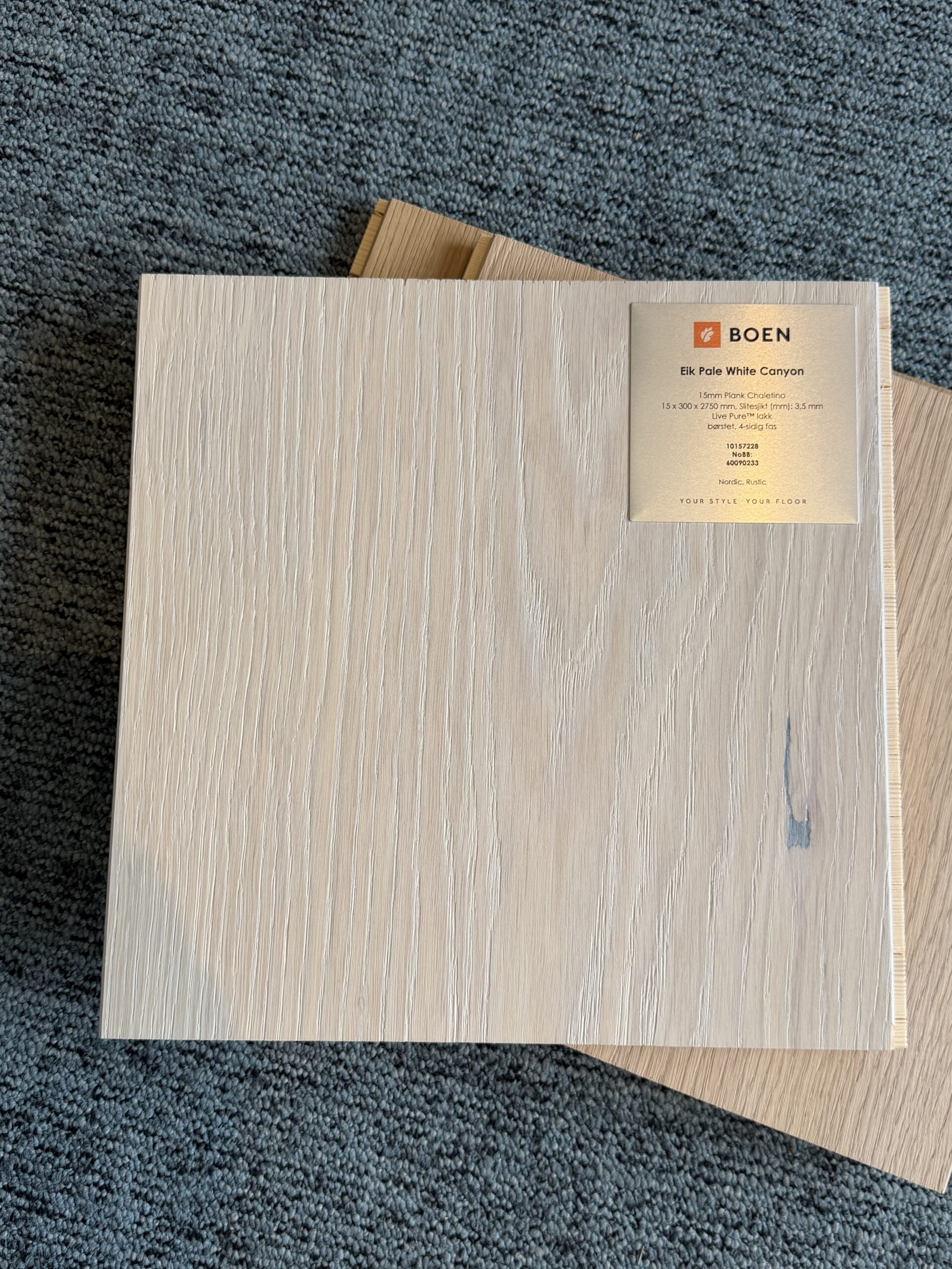BOEN Chaletino Eik Pale White Canyon Live Pure ekstra bred 1-stavs parkett