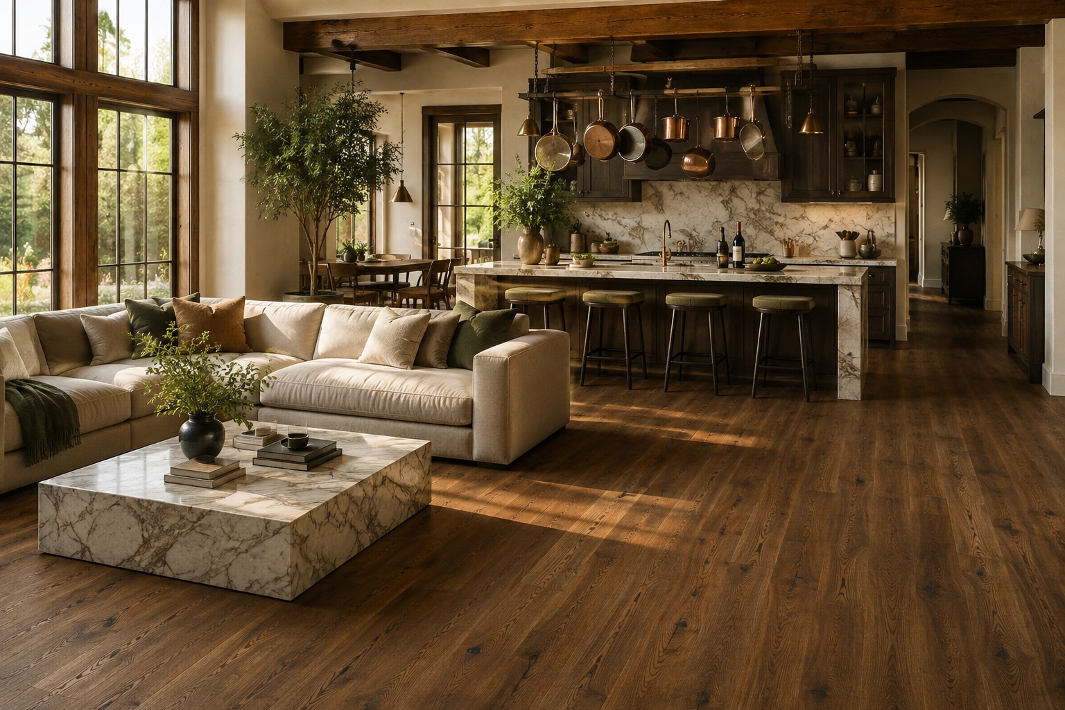 BOEN Chalet Eik Antique Brown Canyon børstet Live Natural olje med ekstra brede og lange parkettplanker