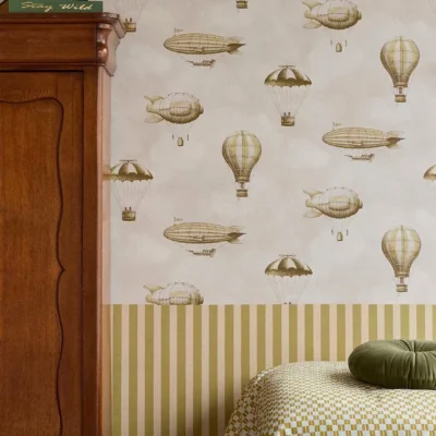 Eijffinger Tiny Treasures 363123 tapet med luftballonger og luftskip